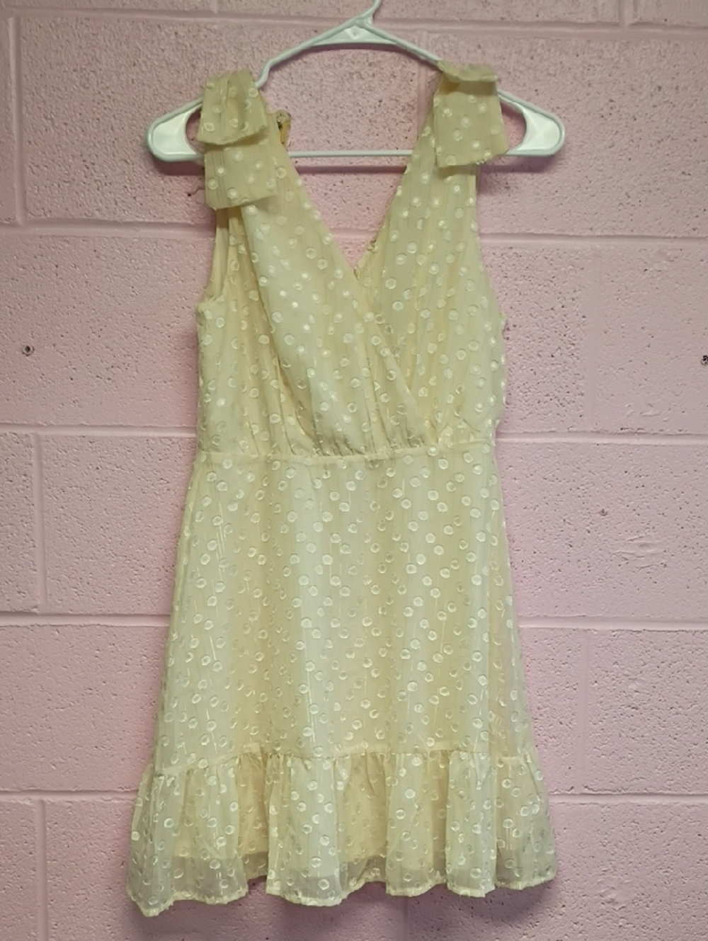 Altar'd State Ivory Swiss Dot Wrap Dress